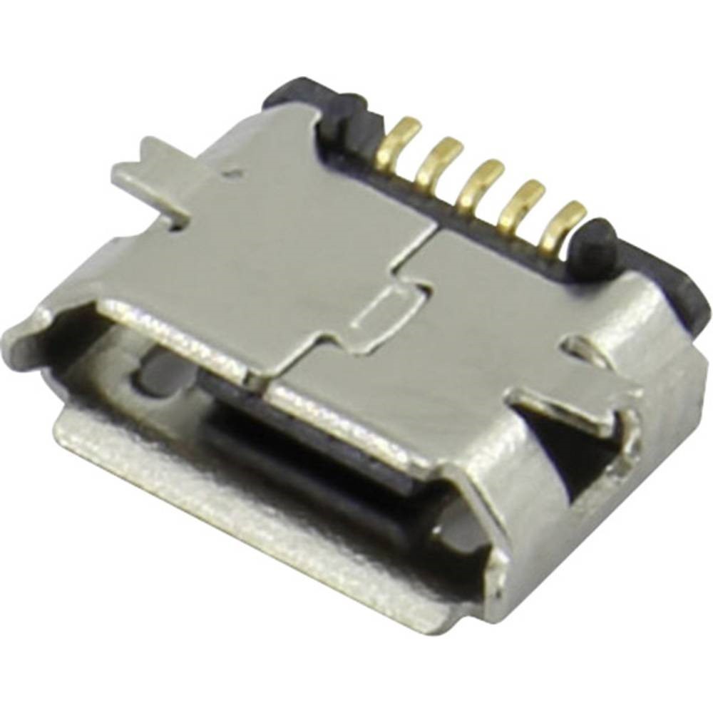 FICHA MICRO USB-B FEMEA SMT 5PIN PARA CIRCUITO IMPRESSO
