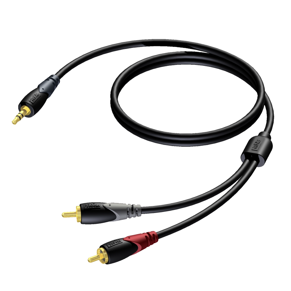CABO AUDIO JACK 3.5MM ST - 2X RCA MACHO 1.5MT PROCAB