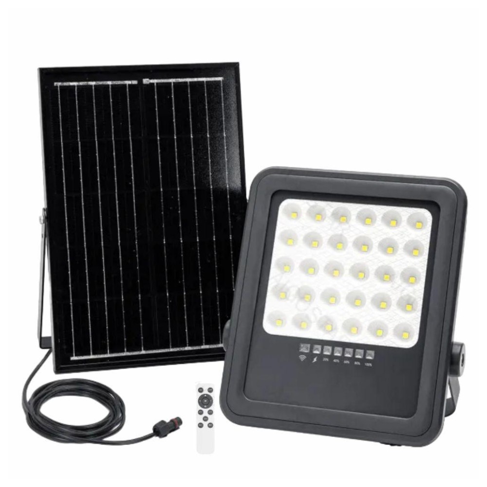 PROJECTOR LED COM PAINEL SOLAR 100W 6500K IP65