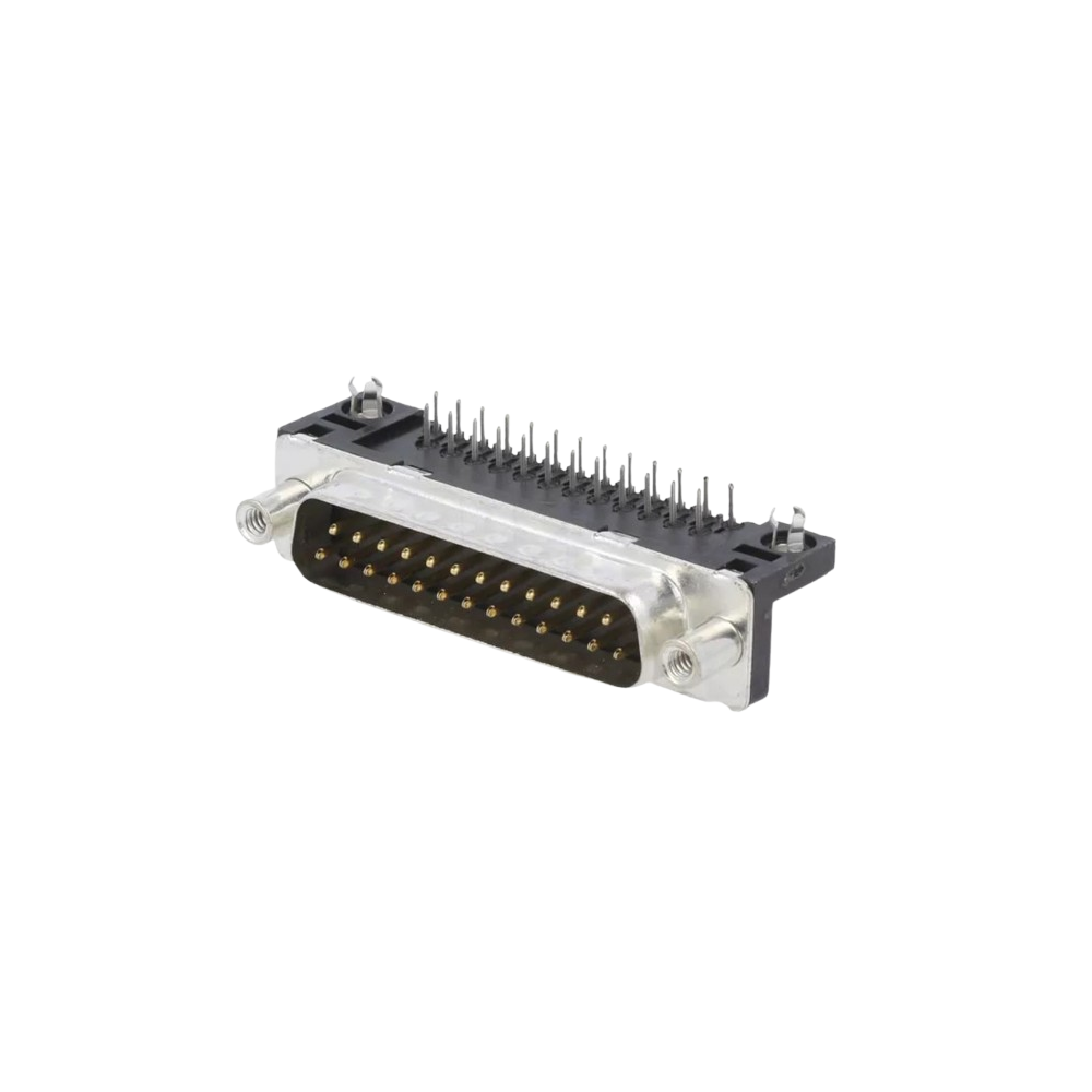 FICHA SUB-D 25P MACHO ANGULO RETO CIRCUITO IMPRESSO