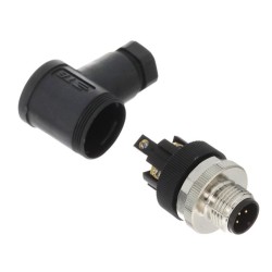 FICHA M12 5 PINOS MACHO 90º IP67