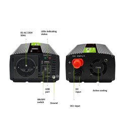 INVERSOR 12VDC/230VAC 500W ONDA PURA