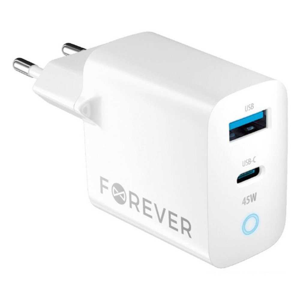 CARREGADOR USB-A + USB-C PD/QC 45W