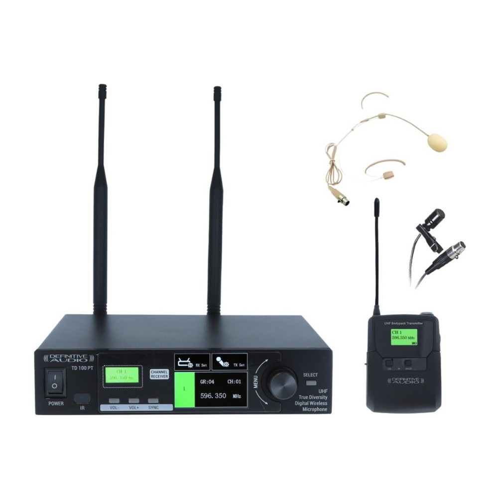 SISTEMA WIRELESS UHF TRUE DIVERSITY CABEÇA E LAPELA