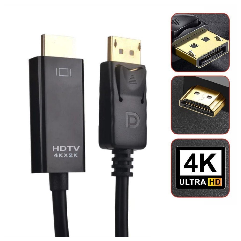 CABO DISPLAYPORT MACHO HDMI MACHO 4K 3MTS