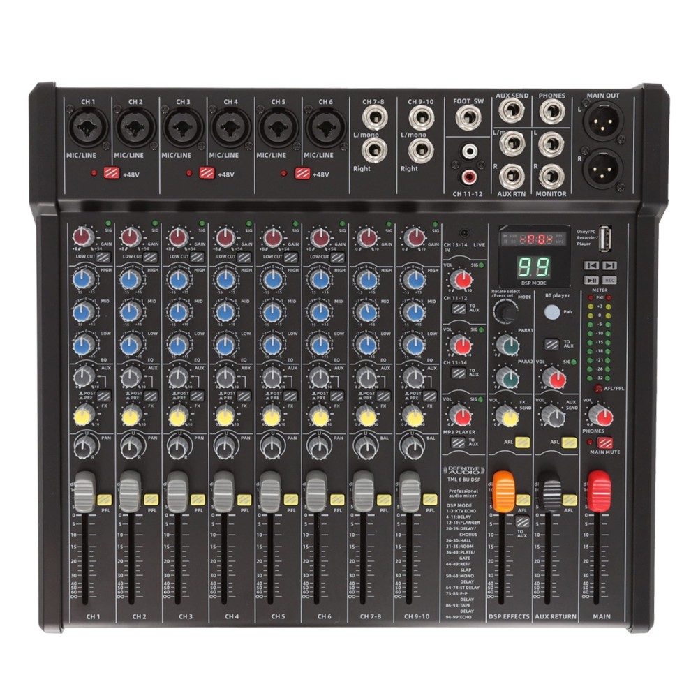 MESA MISTURA 6 CANAIS XLR USB / MP3 C/ EFEITOS / EQ.