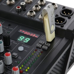 MESA MISTURA 6 CANAIS XLR USB / MP3 C/ EFEITOS / EQ.
