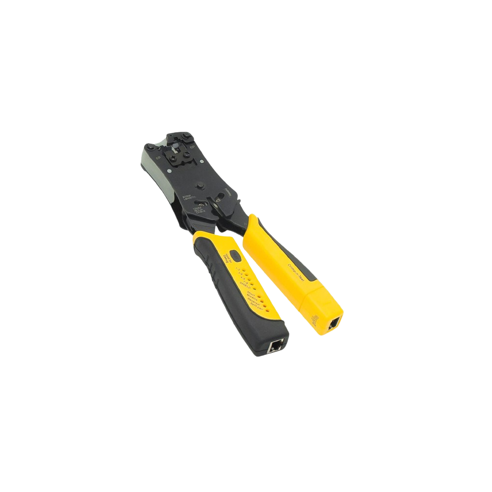 ALICATE CRAVAR RJ45 / RJ12 C/ TESTADOR CABO