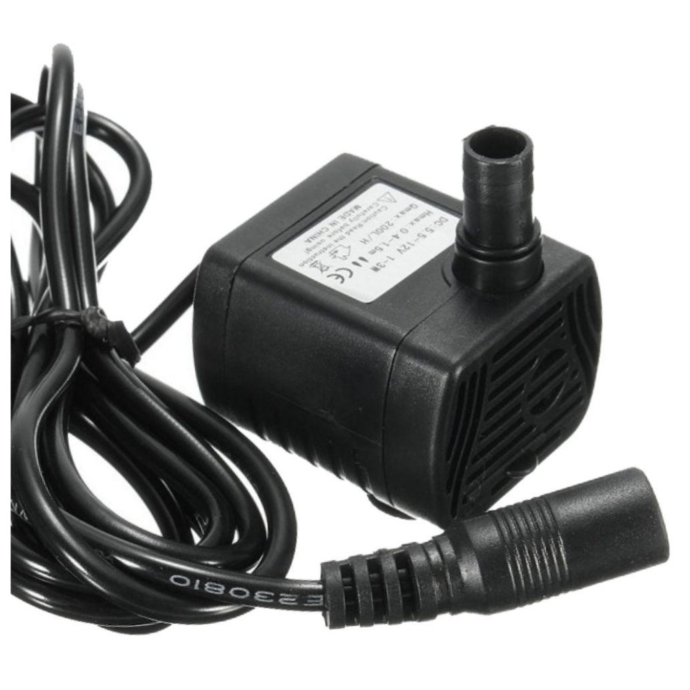 Mini Bomba de Água Submersível, 12V, 3W, 200l/H