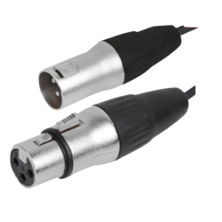 Cabo Áudio Profissional XLR Macho 3P / XLR Fêmea 3P,  5Mt