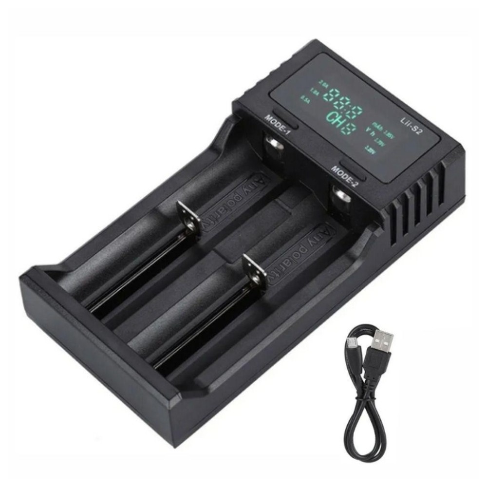 Carregador de baterias Li-Ion com mola ajustável Carregador de baterias Li-Ion com mola ajustável