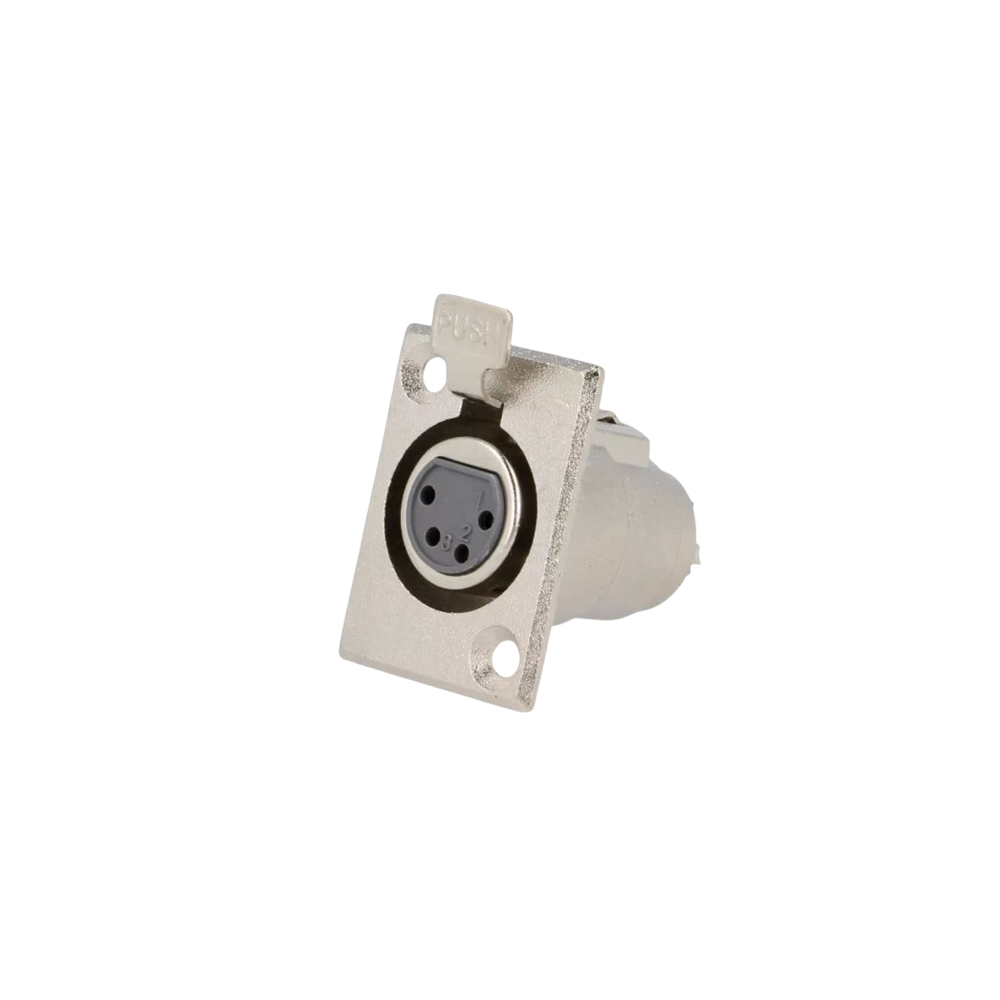 Ficha XLR fêmea 4P, para painel