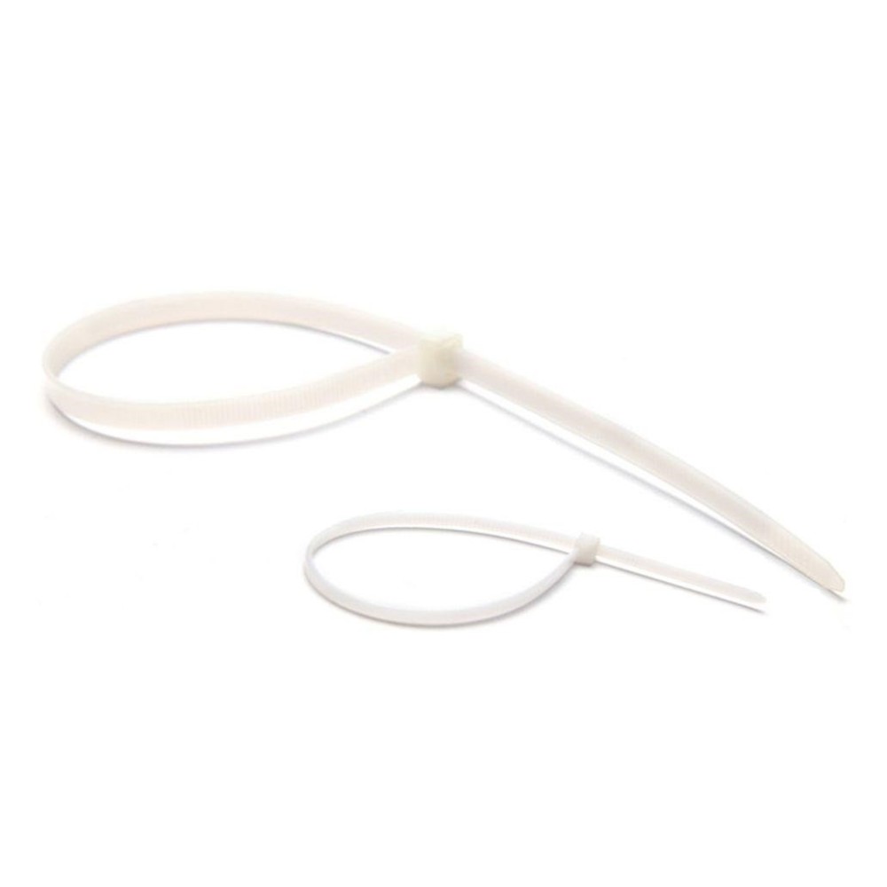 PACK 100 ABRACADEIRAS SERRILHA BRANCA 2.5x200mm