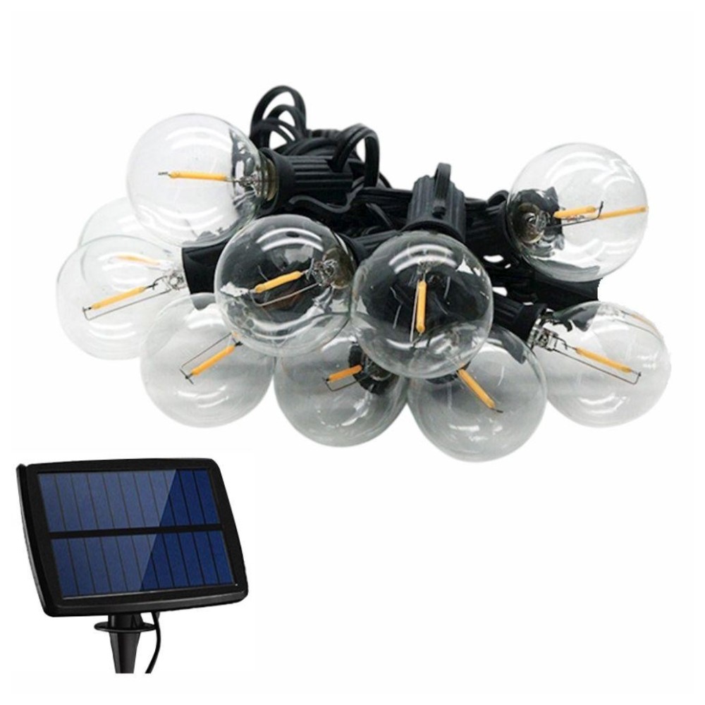 Corrente Iluminação 10 Lâmpadas e Painel Solar, 5.5mts