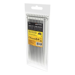 Conjunto de 50 Abraçadeiras Nylon, 2.5x200mm, Branco, ENTAC