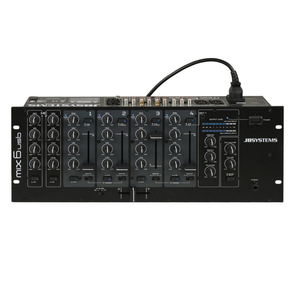 JB SYSTEMS MIX-6 USB, Mesa mistura DJ, para rack 19”