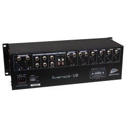 Mesa de Mistura de PA, multifuncional, para rack 19”, 10 entradas / 7 canais, JB SYSTEMS LIVERACK-10