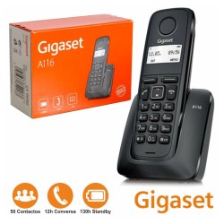 Telefone sem Fios, com base, Preto, Gigaset A116
