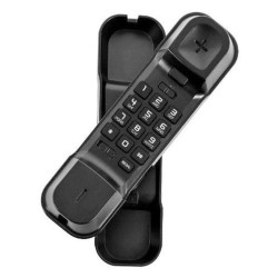 Telefone Fixo, preto, com suporte para montagem em parede, ALCATEL T06