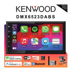 Centro multimédia, display tátil capacitivo 6.8", compatível c/ Android Auto e Carplay, Kenwood DMX6523DAB