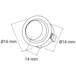 Comutador/Interruptor basculante ON-ON SW SPDT3P, Ø:14mm