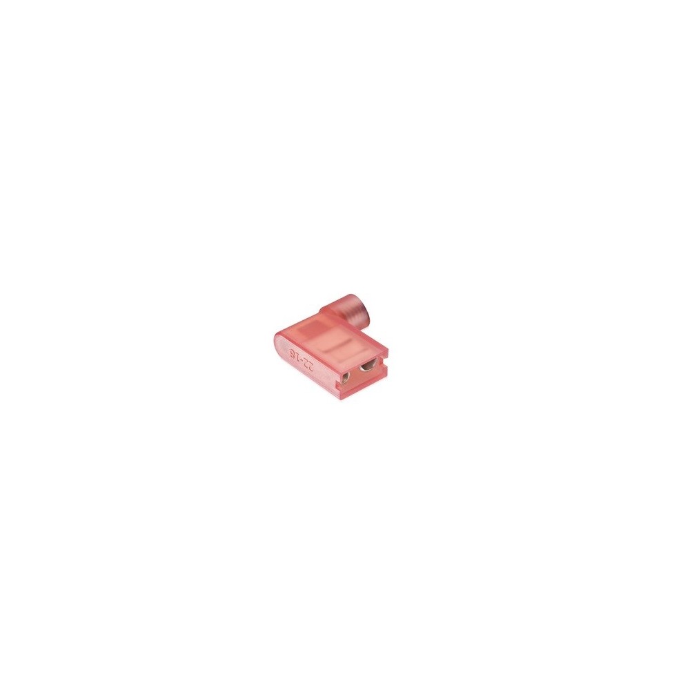 Terminal FASTON Fêmea, angular, vermelho, 1,5/6,3mm
