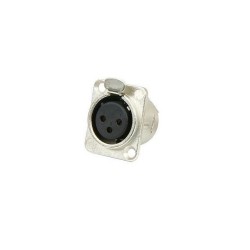 Ficha Fêmea CANON/XLR, para chassi, de 3 pinos