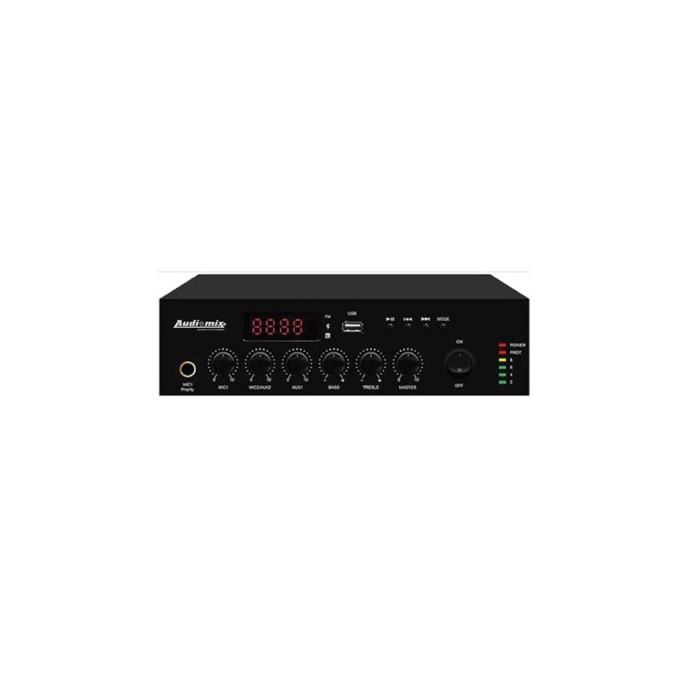 Amplificador de linha, 120W MIC USB/BT/SD, AUDIOMIX AS-120UB