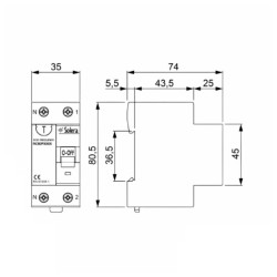 Interruptor Diferencial, 2p, 63a, 6ka, 240/415v, SOLERA