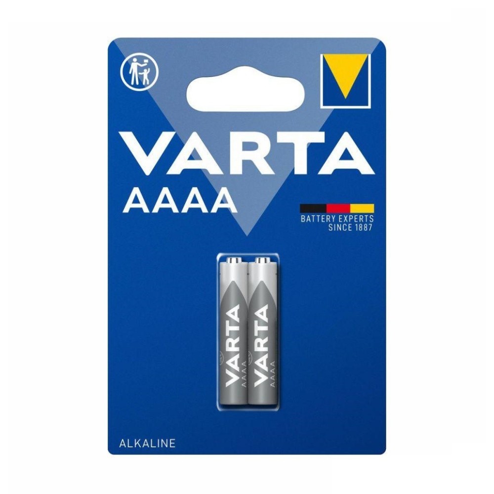 Conjunto de 2 Pilhas Alcalinas AAAA LR8D425, 1.5V, da marca VARTA Conjunto de 2 Pilhas Alcalinas AAAA LR8D425, 1.5V, da marca VARTA