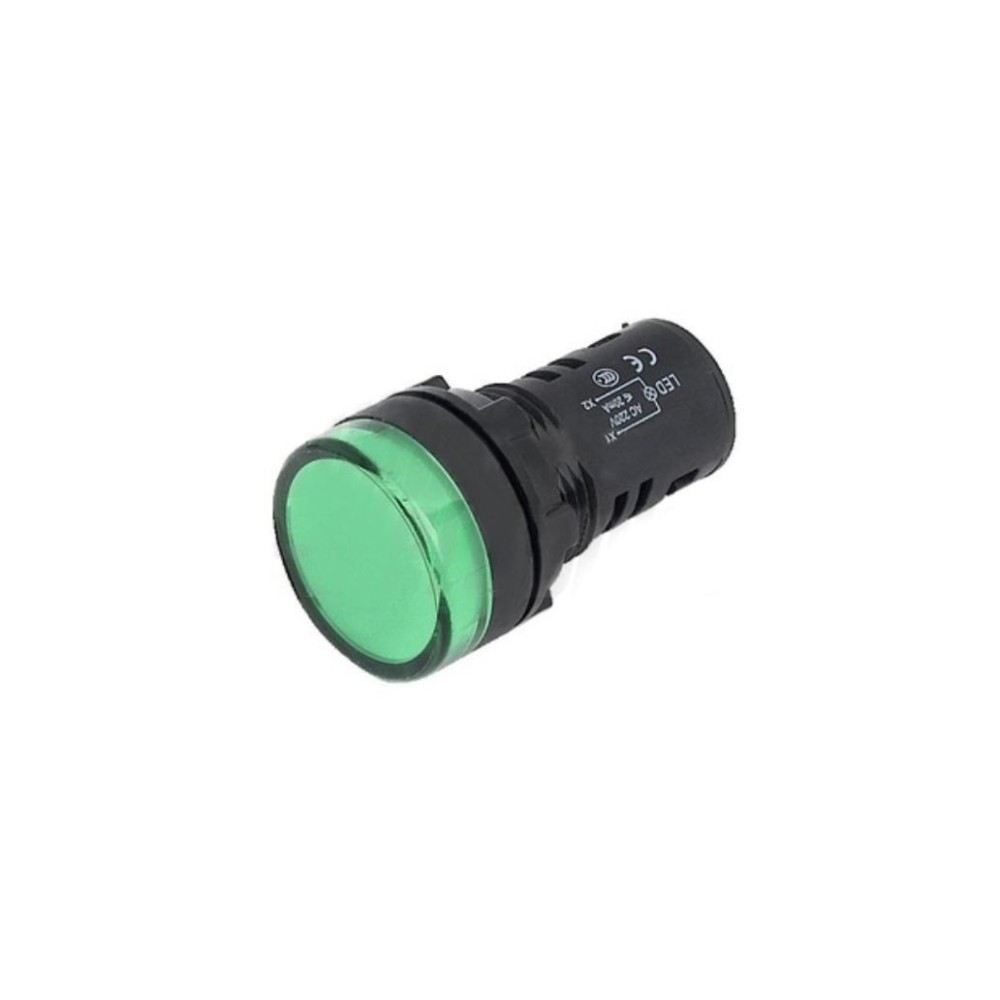 Luz Piloto Redondo de Painel, 29mm, 230V, Verde, Jolight