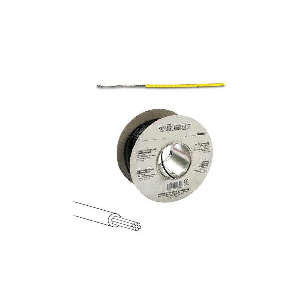 Cabo Multifilar Amarelo de 0.20mm, VELLEMAN