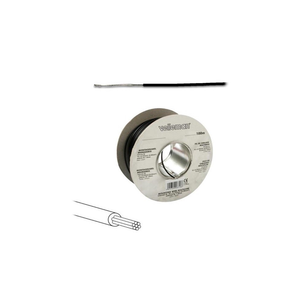 Cabo Multifilar Preto de 0.20mm, VELLEMAN