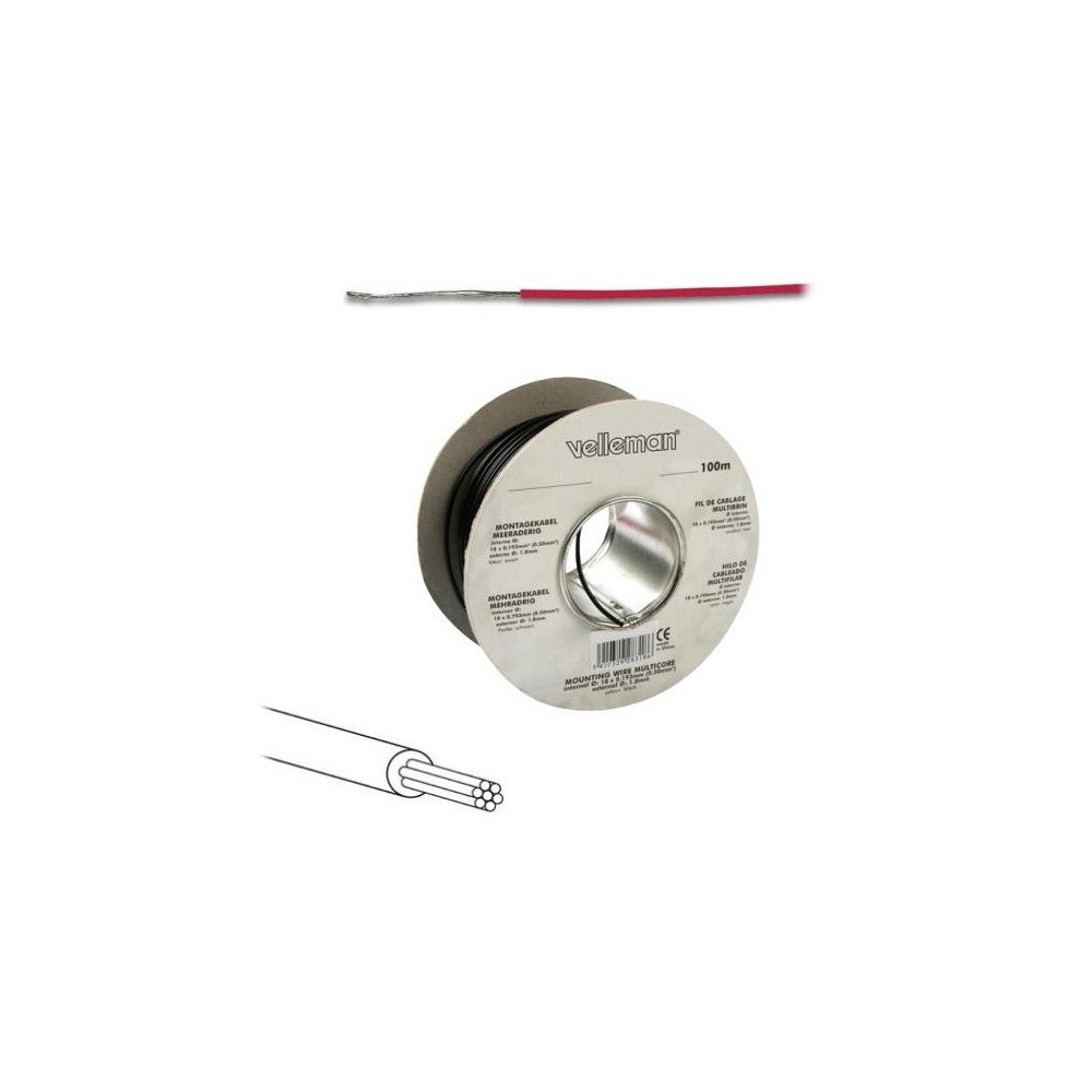 Cabo Multifilar Vermelho de 0.20mm, VELLEMAN