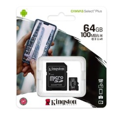 Cartão de Memória Micro SDXC, 64GB, UHS-I, Adaptador, KINGSTON