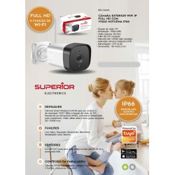 CAMERA IP C/ WIFI FULL HD C/ VISÃO NOTURNA IP66