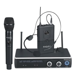 Microfone sem Fios, 2 Canais UHF 863.9/864.9mhz, IBIZA