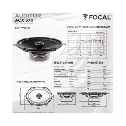 Kit de duas vias coaxial 5x7" (130x180mm), FOCAL AUDITOR ACX-57