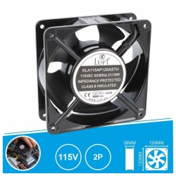 Ventilador 115V 120x120x38mm 2 Fios, LUFT KLA115AP120ASTH