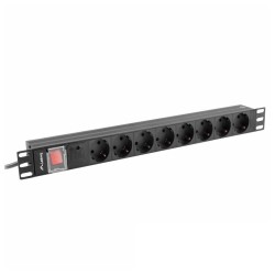 EXTENSAO CORRENTE SCHUKO 8 VIAS + INTERRUPTOR + PROTECAO BASTIDOR