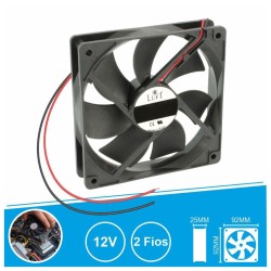 Ventilador 12V, 92x92x25mm, com 2 Fios, KLD012PP092CSWS LUFT
