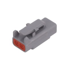 Ficha Macho 16 AWG, para cabo 0.75...2mm2 DT06 2 pinos