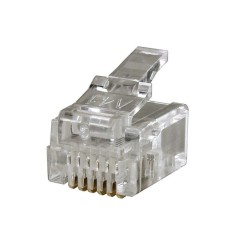 Ficha de Telefone Modular, RJ12, 6p6c, transparente, 6,6x12,3x9,6mm