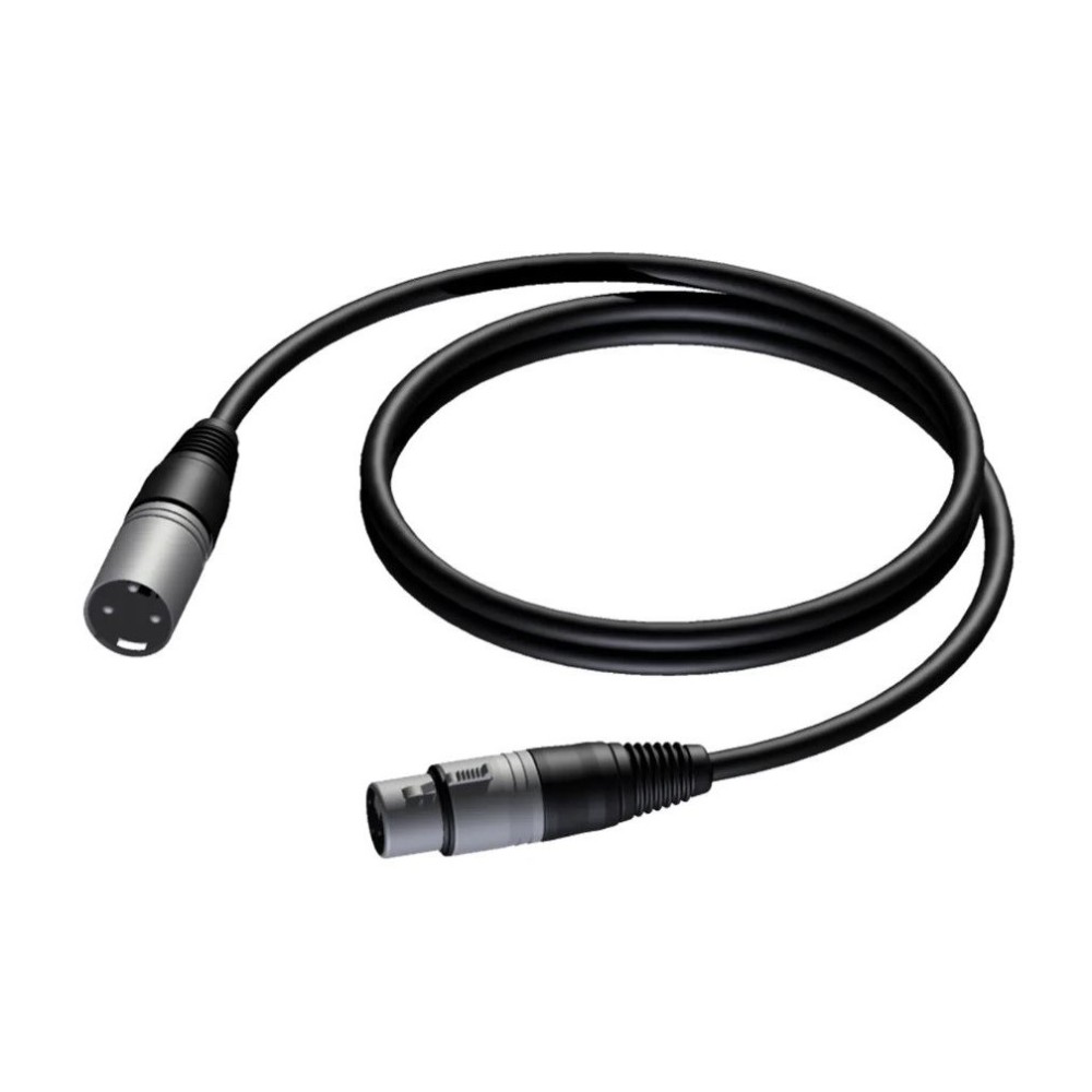 Cabo de áudio/microfone balanceado, XLR fêmea / XLR macho, 3mt