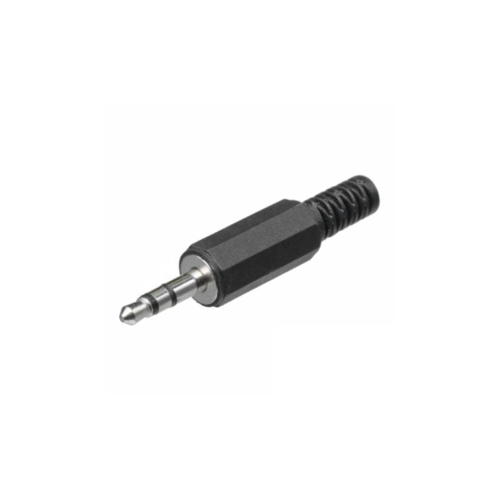 Ficha Jack 3.5mm Macho St, com Proteção de Cabo Ficha Jack 3.5mm Macho St, com Proteção de Cabo