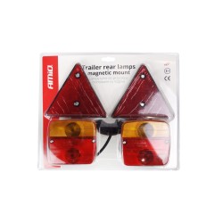Kit de lâmpada traseira magnética com triângulo refletor, para reboques TLS01