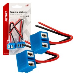 Suporte cerâmico angular, c/ cabo 15cm, 12V-24V, p/ Lâmpadas H7