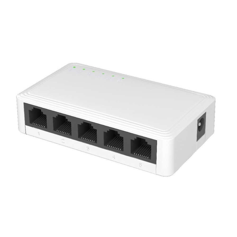 Switch de Rede Ethernet, SWITCH NTECH SW5, 5 portas, Gigabit, caixa em ABS