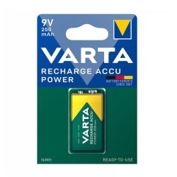 Pilha Recarregável Ni-Mh 6HR61, 9V, 200mA, VARTA