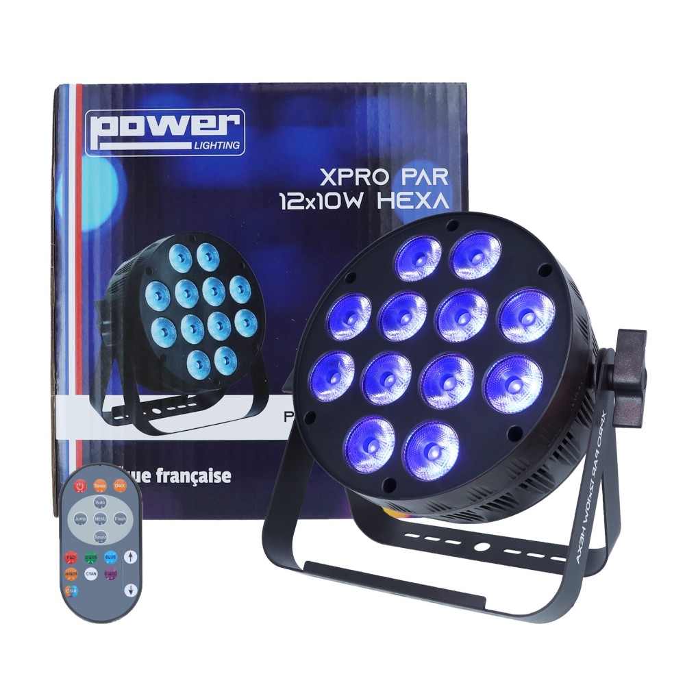 Projetor LED XPRO PAR, Slim 12 x 10W 6 em 1 (RGBWA-UV)